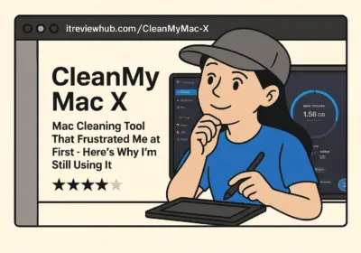 Personal journey from skeptical CleanMyMac X first-timer to confident 8-month user showing MacBook storage transformation