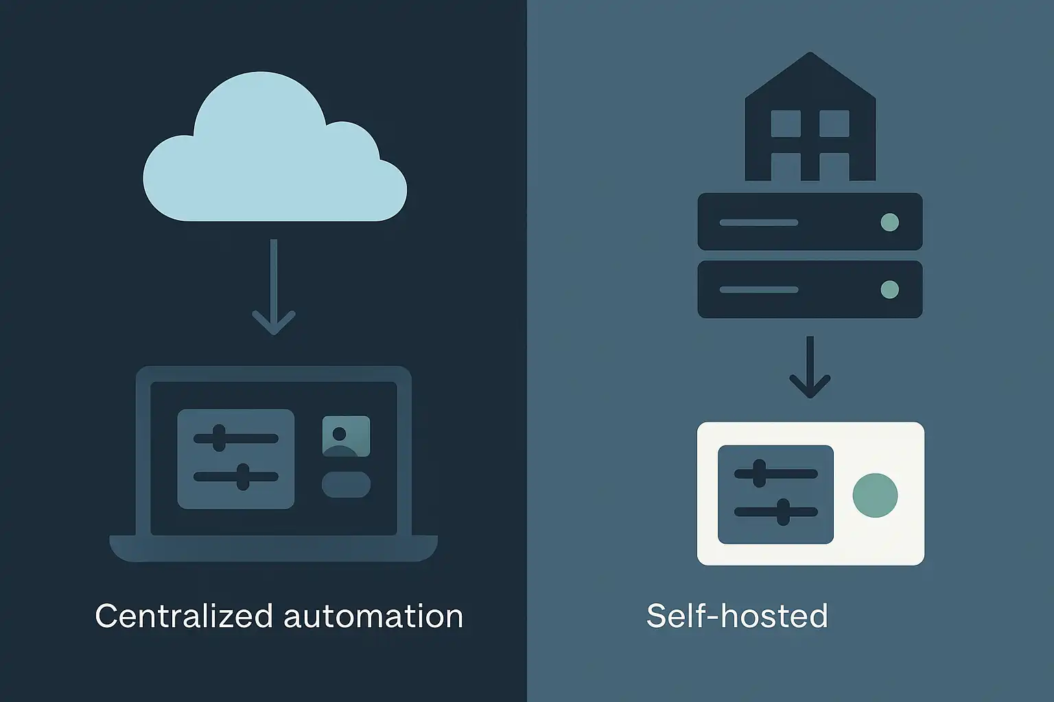Infrastructure comparison between cloud-dependent and self-hosted automation platforms