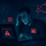 3AM automation crisis with broken workflows and error notifications on laptop screen