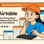 My authentic Airtable journey: from database confusion to confident tool comparison over 9 months showing workspace transformation