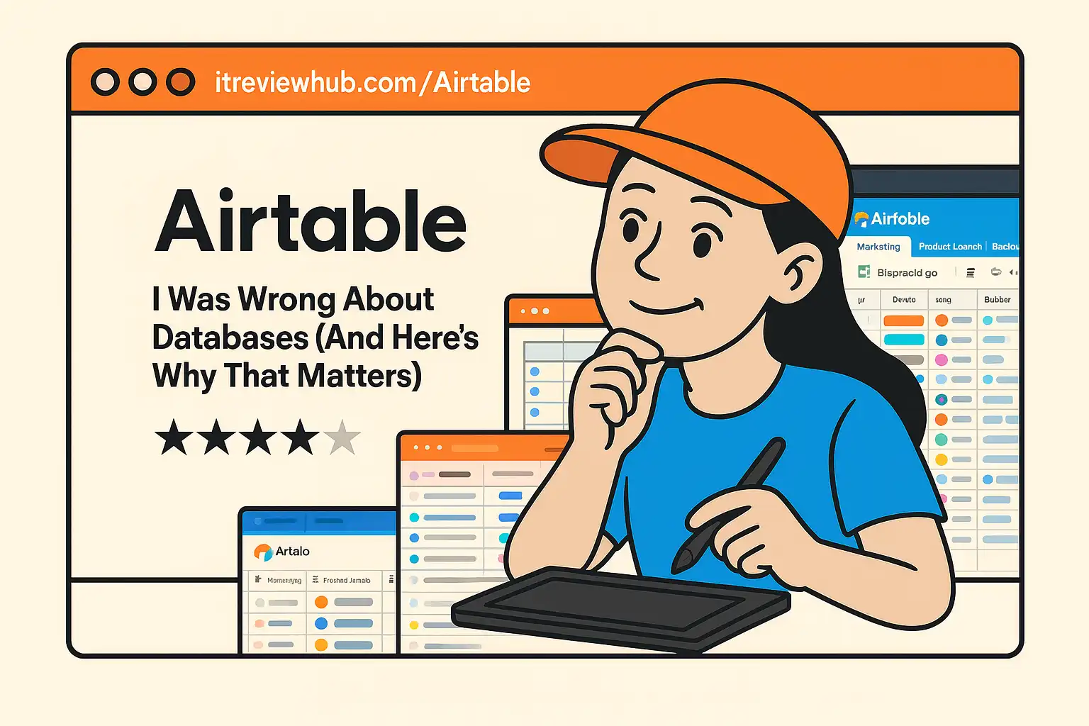 My authentic Airtable journey: from database confusion to confident tool comparison over 9 months showing workspace transformation