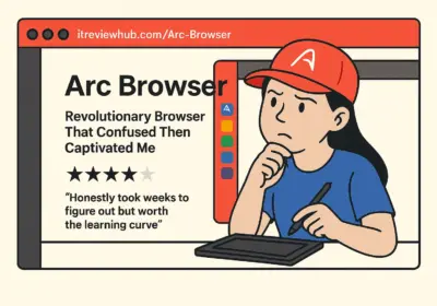 Browser tab chaos transforming into organized Arc Browser workspace with sidebar layout