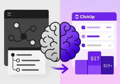 Dual cognitive modes visualization showing ClickUp and Tana integration