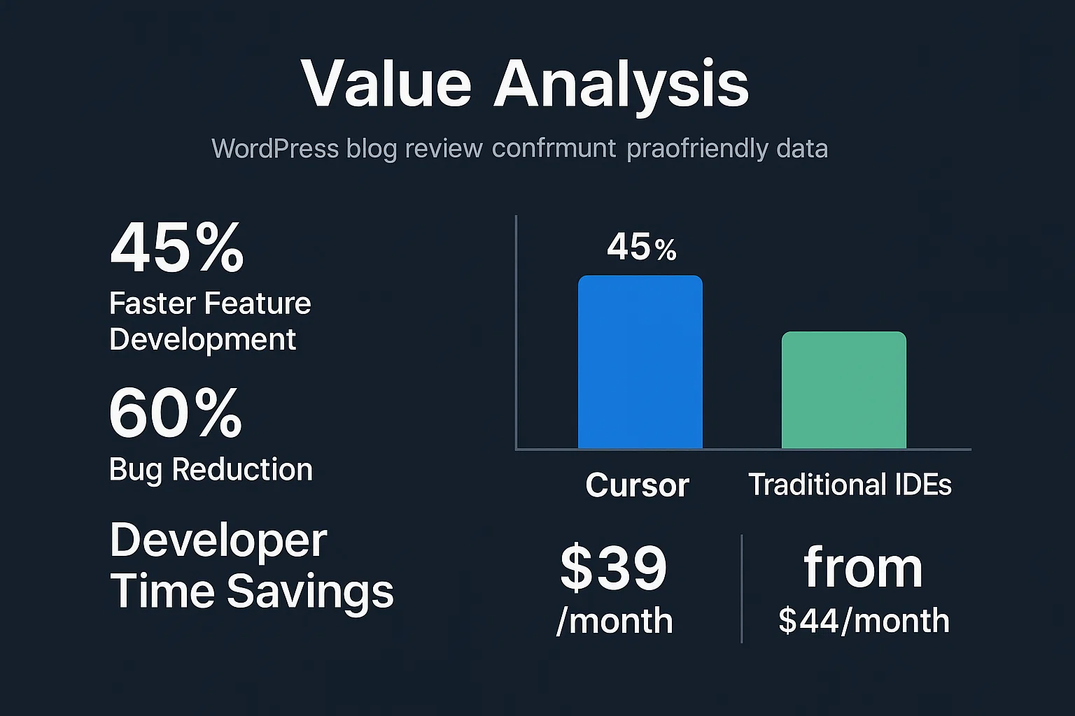 Cost-benefit analysis comparing Cursor IDE subscription to productivity gains and time savings