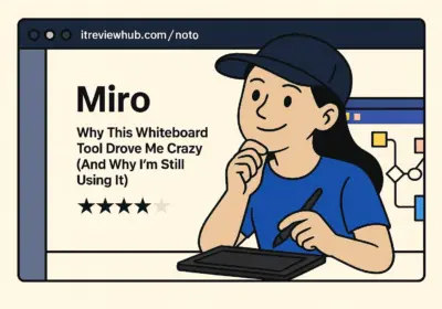 Professional split-screen visualization showing transformation from scattered tools to unified Miro workspace