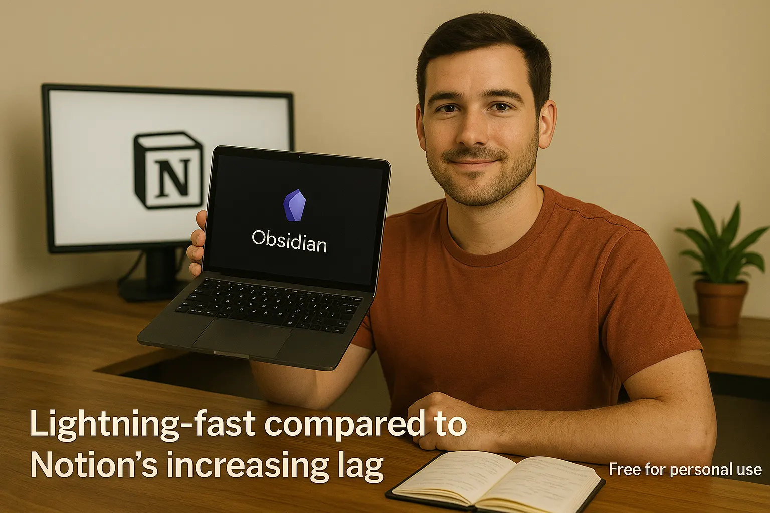 Personal cost-benefit analysis showing Obsidian's value proposition vs alternatives in realistic workspace setting