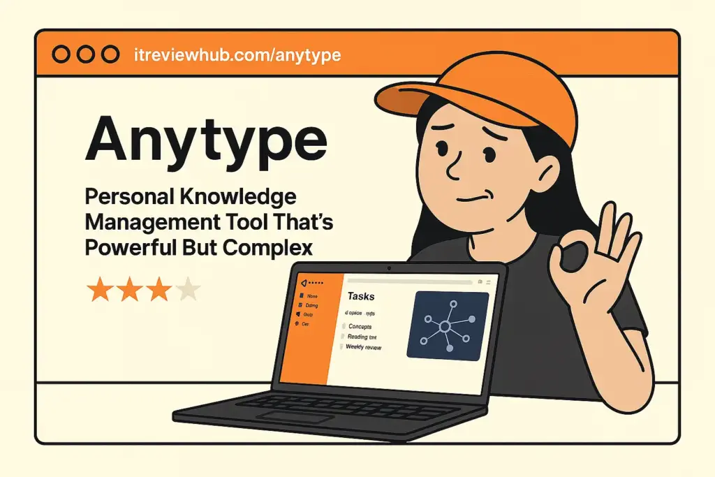 Personal journey showing mixed emotions while learning Anytype's complex object-based knowledge management system with realistic expectations