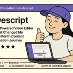 Personal 14-month journey from Adobe Premiere Pro to Descript AI-powered editing workflow showing confident satisfaction