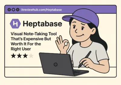 Personal journey showing mixed feelings about Heptabase visual note-taking software - cautious optimism expression reflecting 3.7/5.0 rating