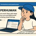 Complex feelings about Superhuman email client showing mixed emotions while learning keyboard shortcuts