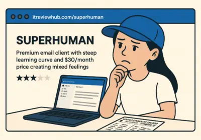 Complex feelings about Superhuman email client showing mixed emotions while learning keyboard shortcuts